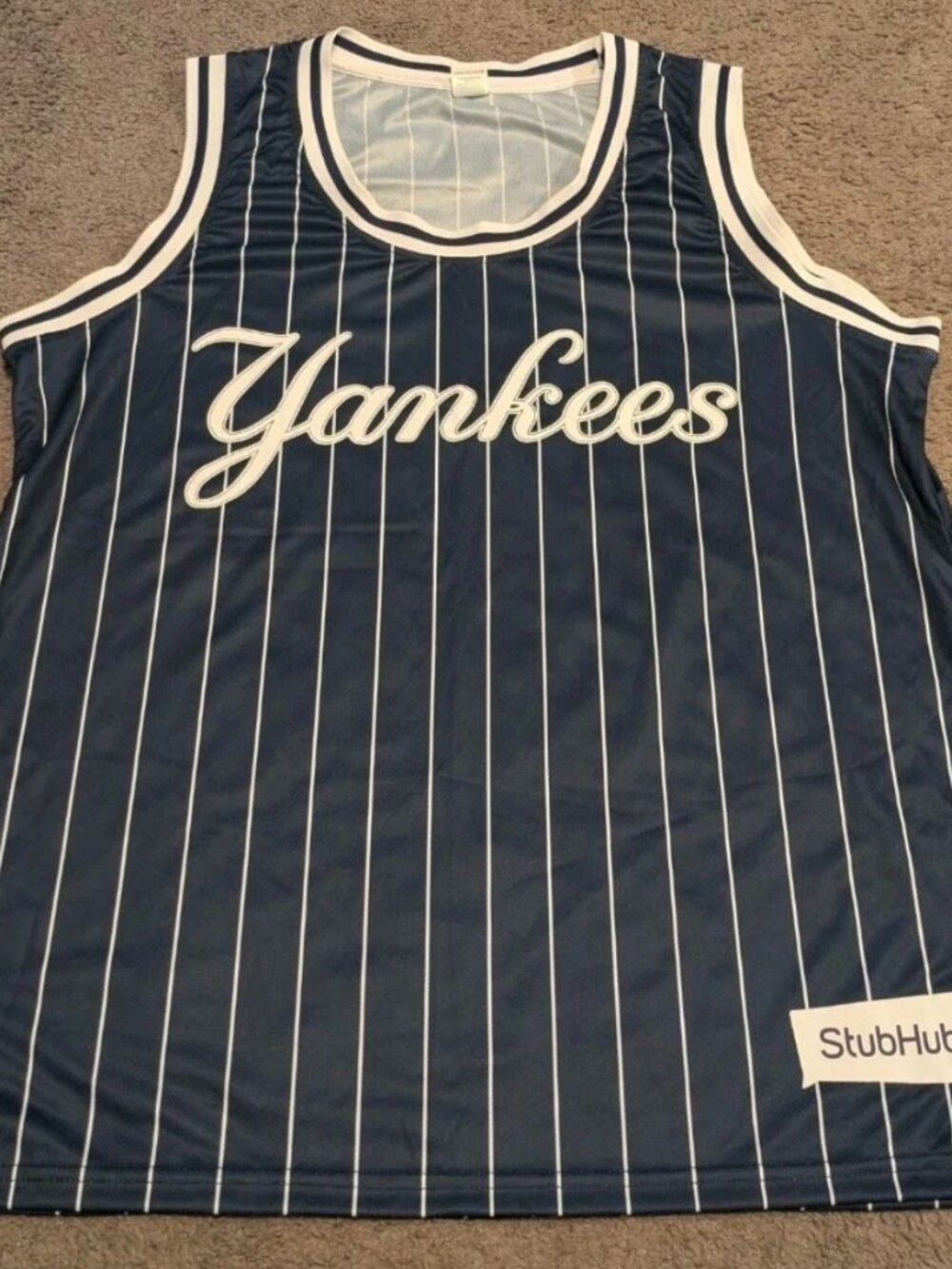 New York Yankees #99 Pinstripe Basketball Jersey – Adult XL